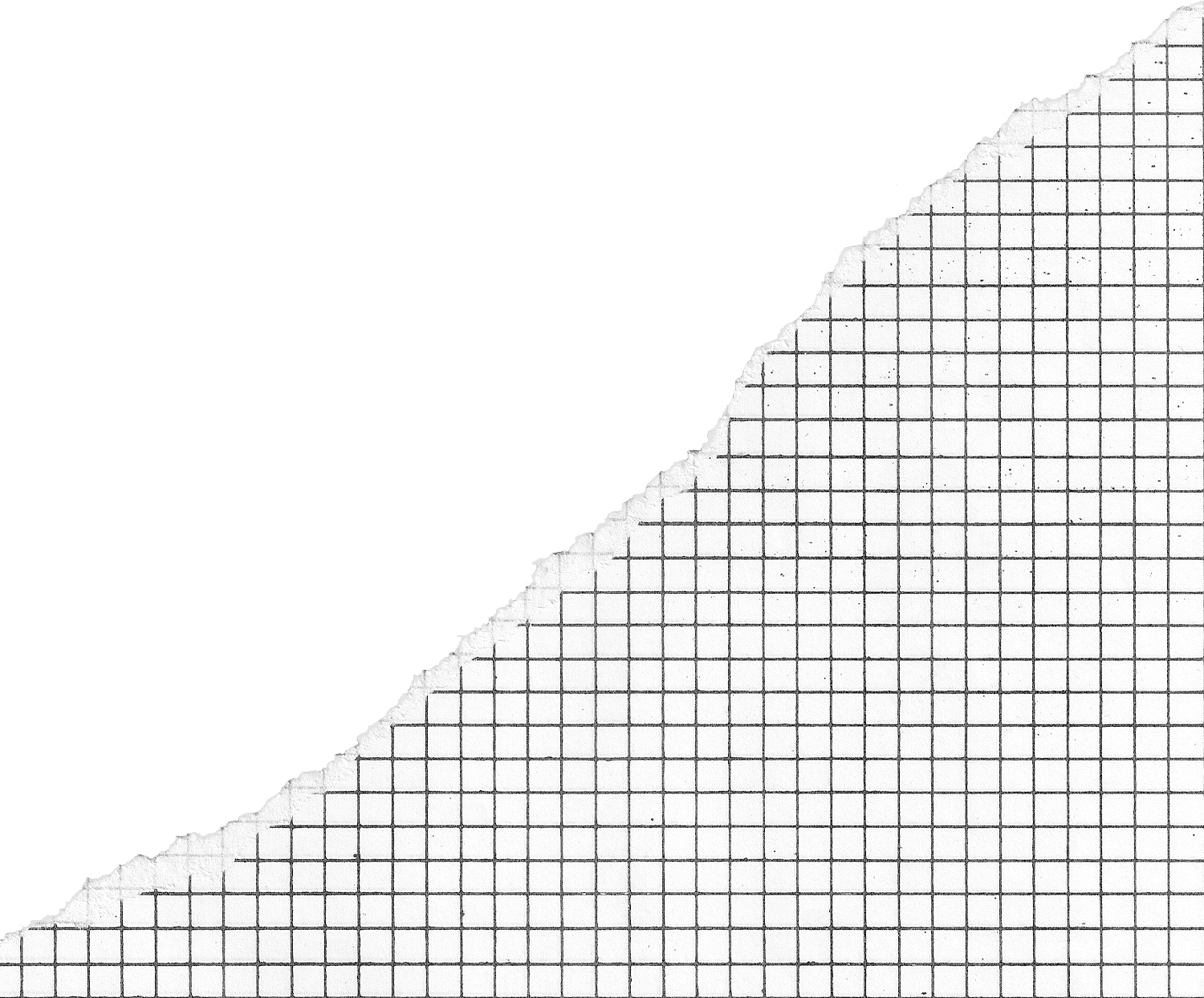 Black and White Graph Paper with One Side Ripped at an Angle